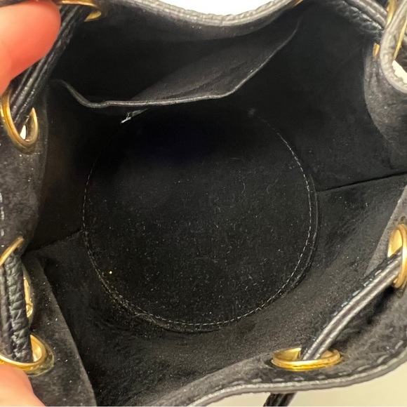 Anna Paola Black and Gold Mini Bucket Bag - Picture 4 of 7